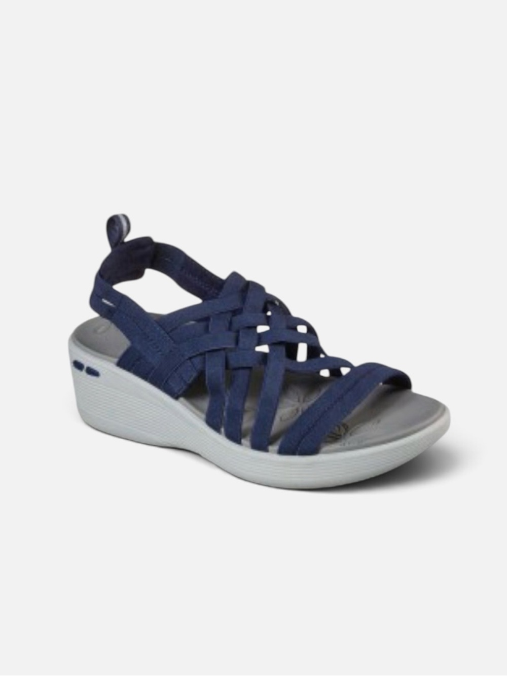 Skechers Pier-Lite Wedge Sandal in Navy Blue Size 9 LIKE NEW